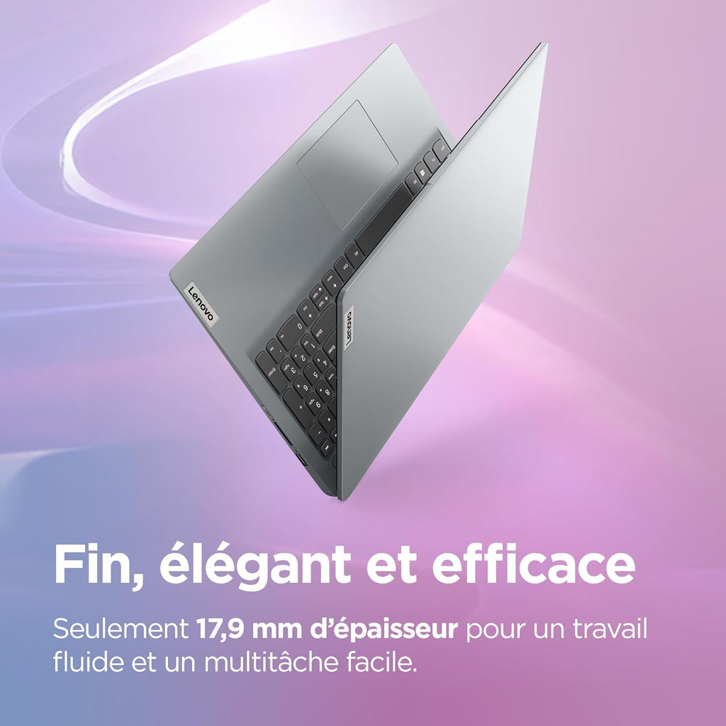 Lenovo IdeaPad 1 15AMN7 - Ordenador portátil 15.6'' FHD (AMD Ryzen 5 7520U, 16 GB RAM, 512 GB SSD, Gráficos AMD Radeon 610M, Windows 11 Home) Teclado francés AZERTY - Gris