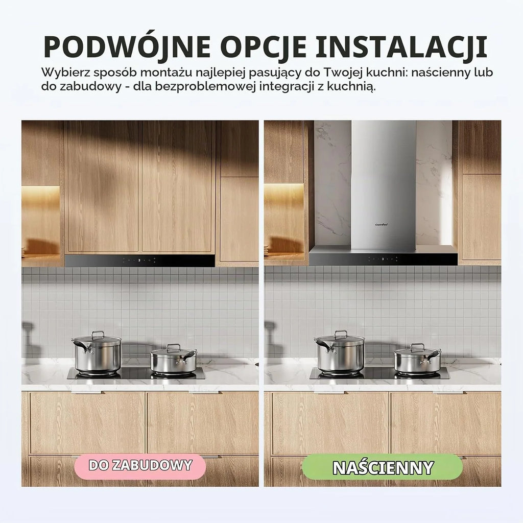 COMFEE ' okap kuchenny 60 cm obieg i wylot A+++ 650 m³/h CHW 7.6M77A3
