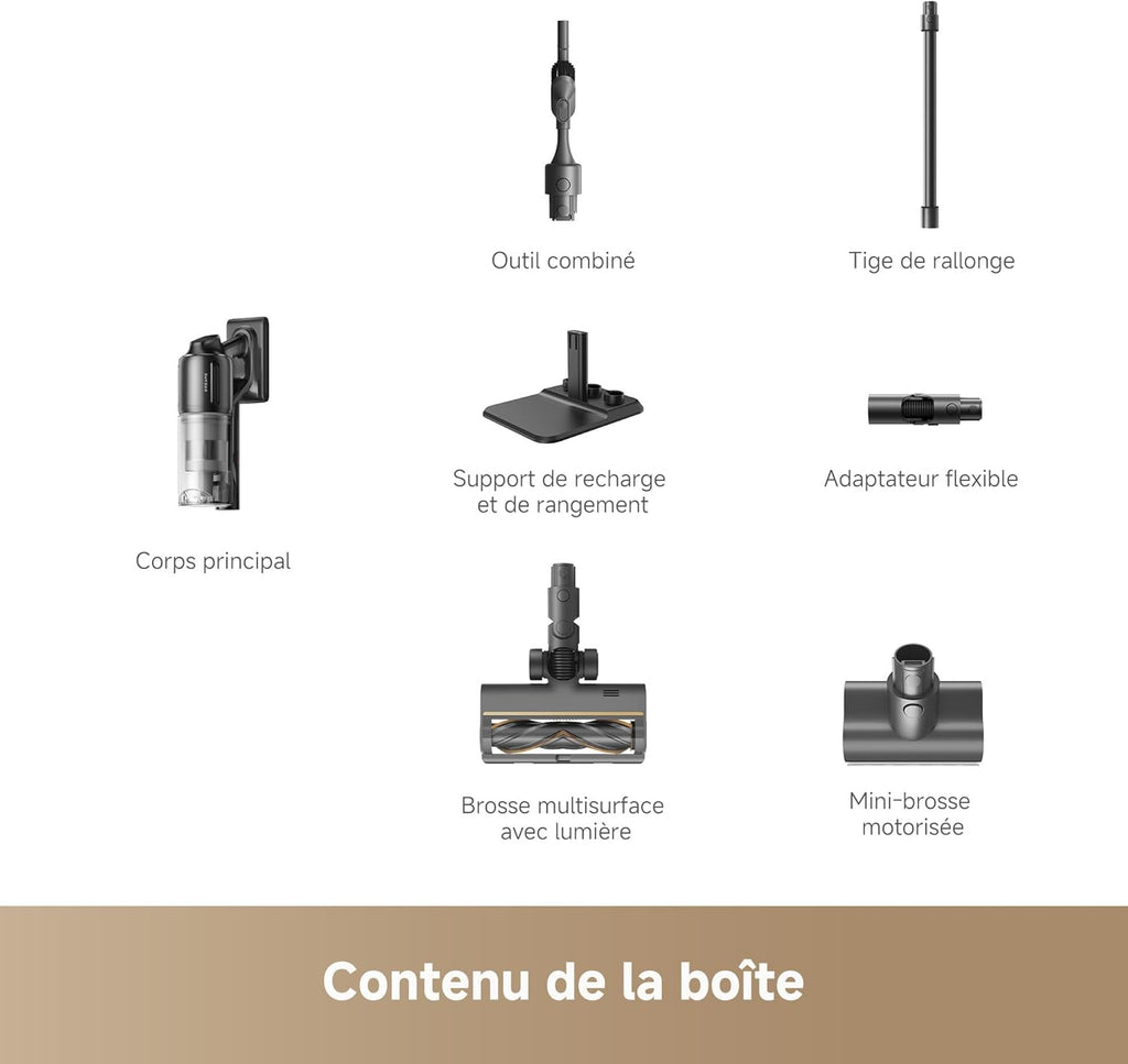 Aspiradora escoba inalámbrica Dreame Z10, 24 000 PA / 210 AW, 90 min de autonomía, filtración HEPA H14 al 99,99 %, detección de polvo, ajuste automático de succión, multisuperficie antienredos