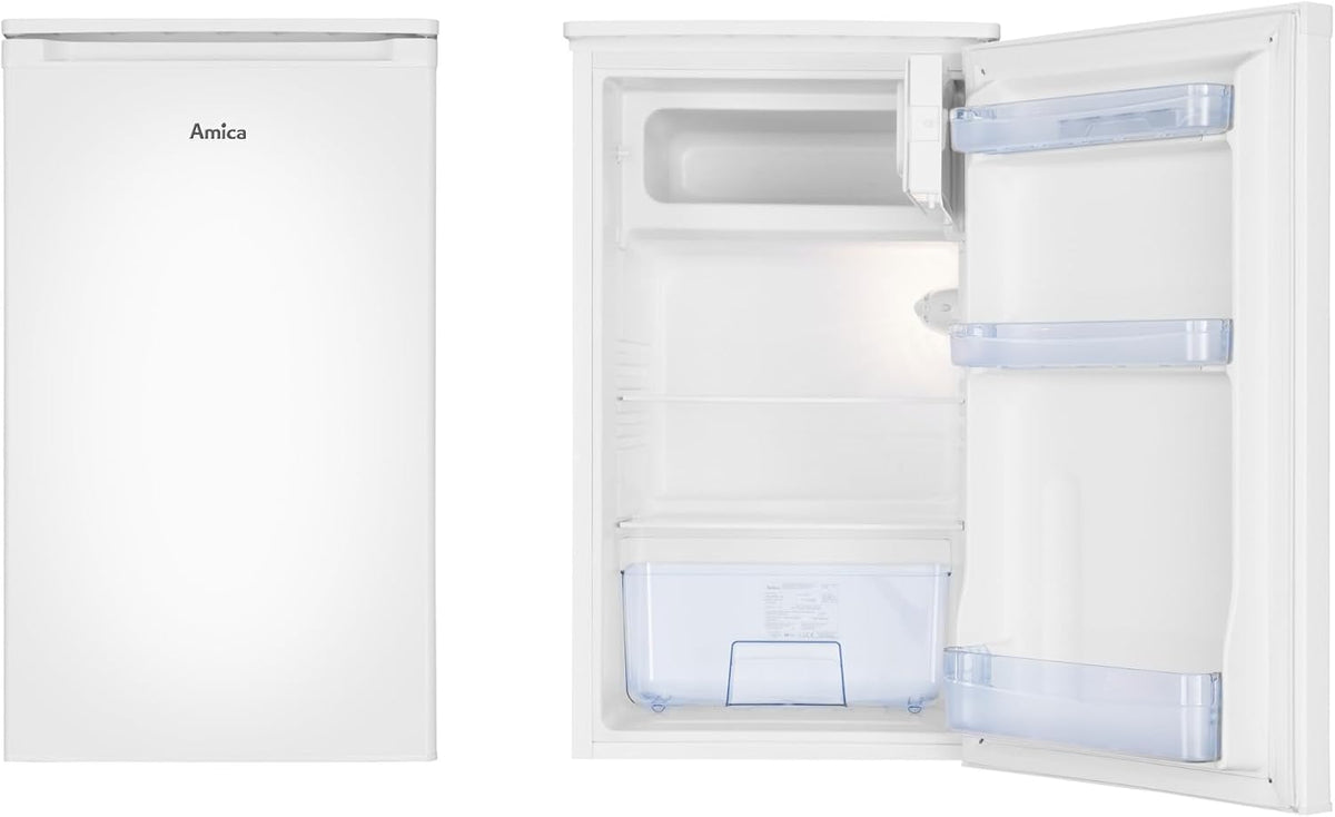 Frigorífico con congelador Amica KS 361 155 W / 85 cm de altura, blanco, clase de eficiencia energética E