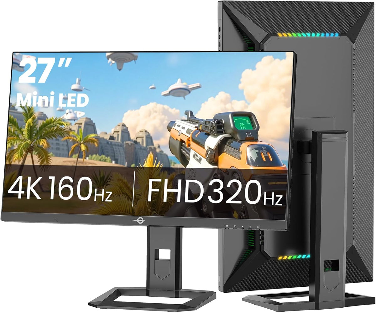 Monitor Gaming TITAN ARMY Mini LED de 27 pulgadas, 4K 160Hz y FHD 320Hz, HDR1000 153% sRGB DeltaE