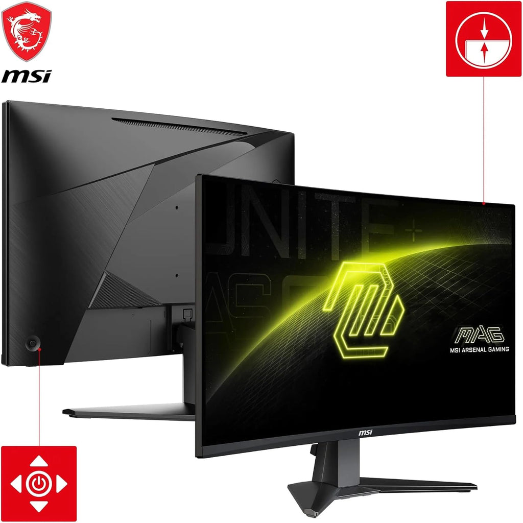 Monitor Gaming MSI MAG 27C6F de 27 pulgadas FHD curvo - Panel VA rápido 1500R 1920 x 1080, 180 Hz / 1 ms (GtG), Adaptive-Sync - DP 1.2a, HDMI™ CEC