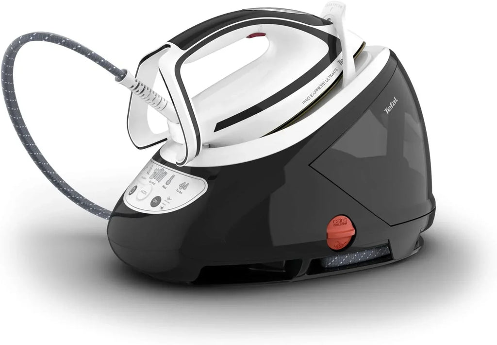 Centro de planchado GV9550 con 8 bares de presión de vapor, golpe de vapor de 520 g/min, depósito de agua de 1,9 L, colector antical y sistema antigoteo