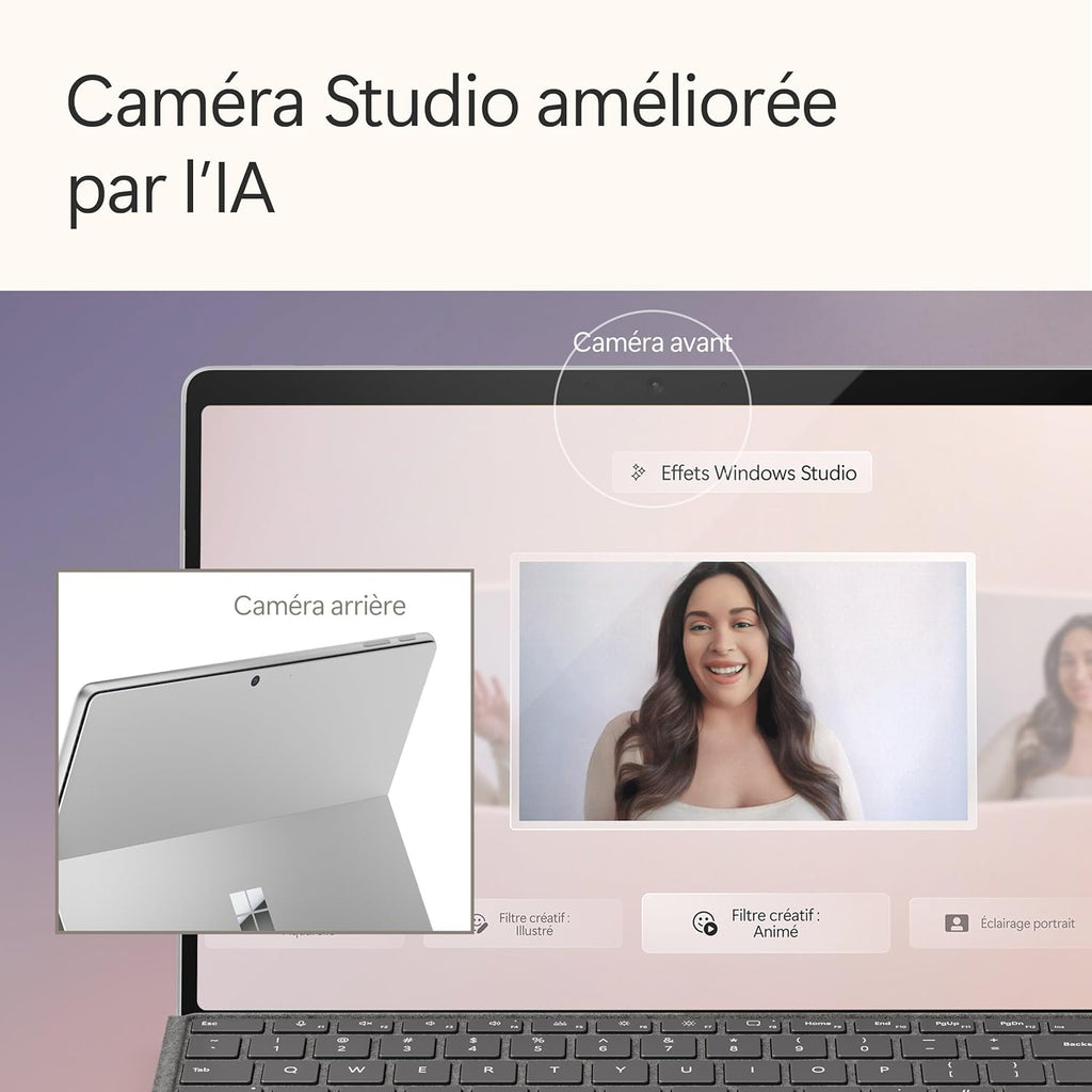 Microsoft Surface Pro (Cargador no incluido), PC Copilot+, pantalla táctil OLED de 13", Snapdragon® X Elite, 16 GB de RAM, SSD de 512 GB, último modelo, 11.ª edición, platino