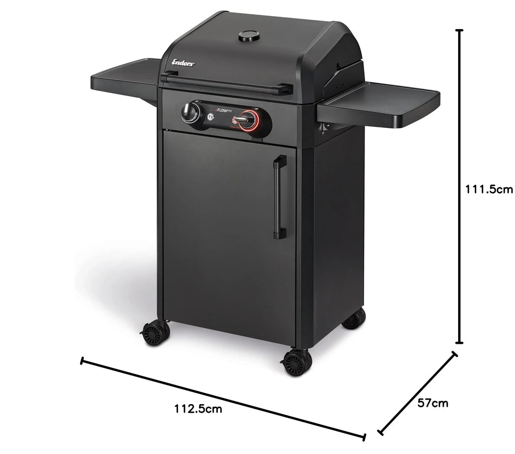 Parrilla eléctrica eFLOW PRO 2 TURBO 3000 W 230 V Turbo-Zone Switch Grid 2000 cm² superficie de cocción barbacoa con carro
