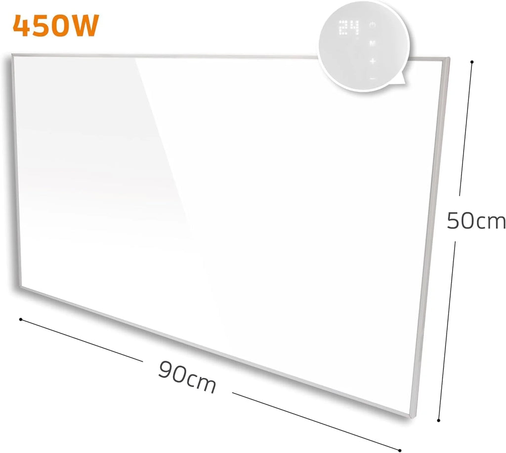 KAISER® Promiennik na podczerwień 720W - panel grzewczy z nóżkami i wyświetlaczem LCD - montaż na ścianie i suficie lub mobilny - energooszczędne ogrzewanie elektryczne z termostatem i pilotem - do