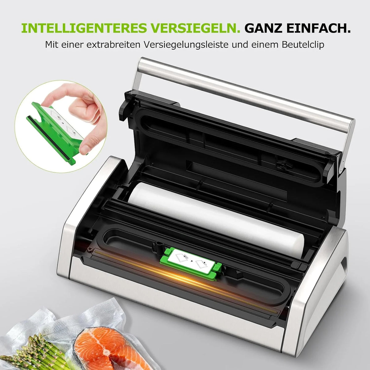 Bonsenkitchen Urządzenie próżniowe do żywności, zasysanie 15 l/min
