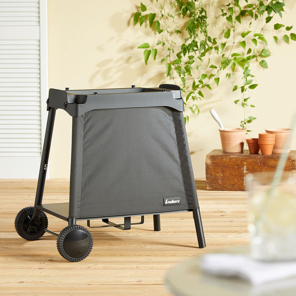 EndersGasgrill Urban II Pro, parrilla de mesa, función de asado, cocción y horneado, 2 quemadores de acero inoxidable, con termómetro para parrilla, parrilla para balcón y camping, carcasa de aluminio fundido, rejilla de hierro fundido, #2062