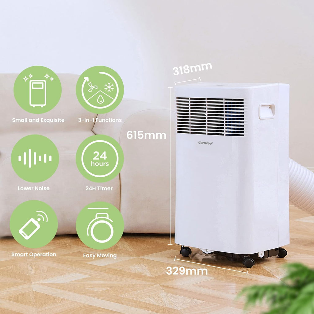 Aire acondicionado portátil Comfee MPPH-09CRN7, 9000 BTU 2,6kW, refrigeración, ventilación y deshumidificación, para habitaciones de hasta 88m³ (33㎡), aire acondicionado portátil con tubo de escape