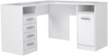 Escritorio esquinero Forte NET 106 de 120 x 130, escritorio con 4 cajones y 1 puerta, escritorio blanco, habitación juvenil, oficina en casa, oficina, madera reconstituida, blanco, 125 cm de ancho x 75 cm de alto x 125 cm de profundidad