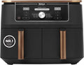 Freidora de aire Ninja Foodi MAX Dual Zone [AF400EUCP] exclusiva de Amazon, 2470 vatios, 9,5 L, 2 compartimentos de cocción, 6 funciones, 27 x 41,5 x 32,5 cm, cobre/negro