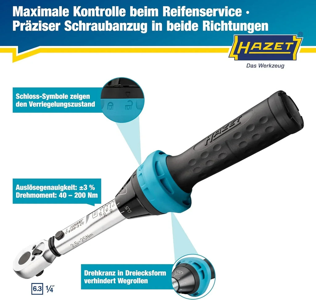 Llave dinamométrica 5108-2CT 2,5-25 Nm 1/4 pulgada carraca reversible herramienta para bicicleta con certificado de calibración 232 mm