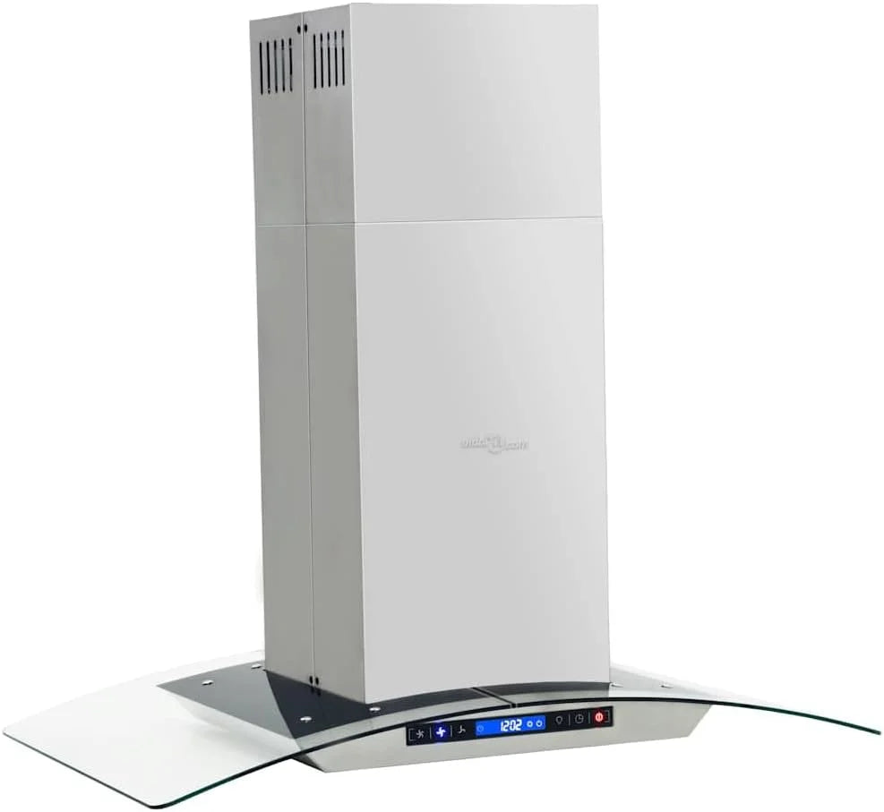 vidaXL okap kuchenny 90 cm, LCD, czujnik dotykowy, 756 m³/h, okap wyspowy, okap do komina