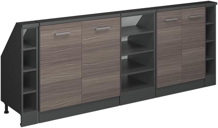 Set de armarios para techo inclinado Vicco Rion, gris noble/antracita, set de 5 piezas, adecuado para el almacenamiento que ahorra espacio bajo techos inclinados