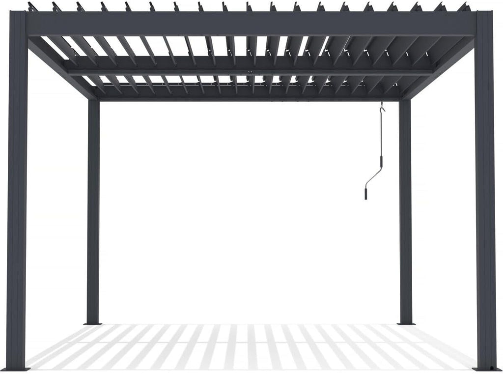 Pérgola bioclimática Windsor Premium de aluminio con LED 3 x 4 - Gris