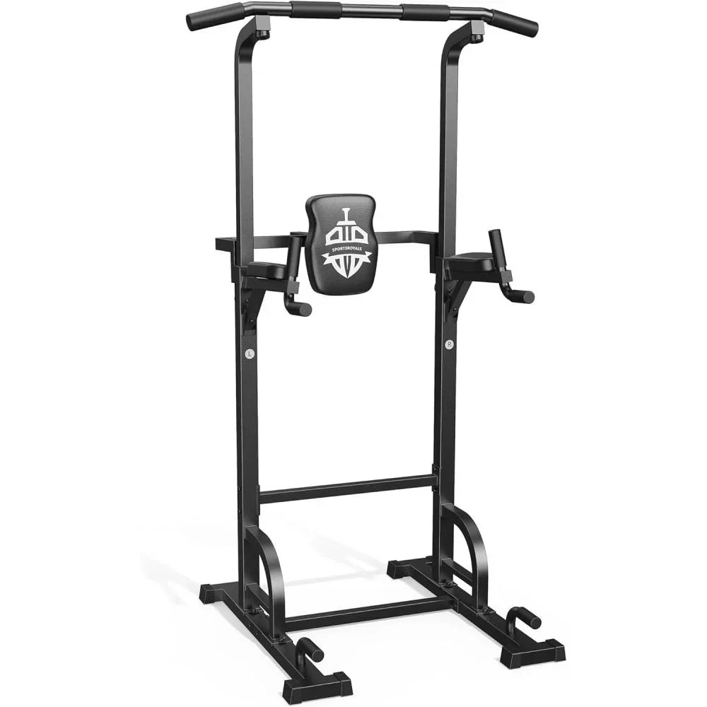 Torre de potencia con barra de dominadas y estación de fondos FB-19YTXS02, estación de fuerza de acero, capacidad de carga de 204 kg para entrenamiento en casa
