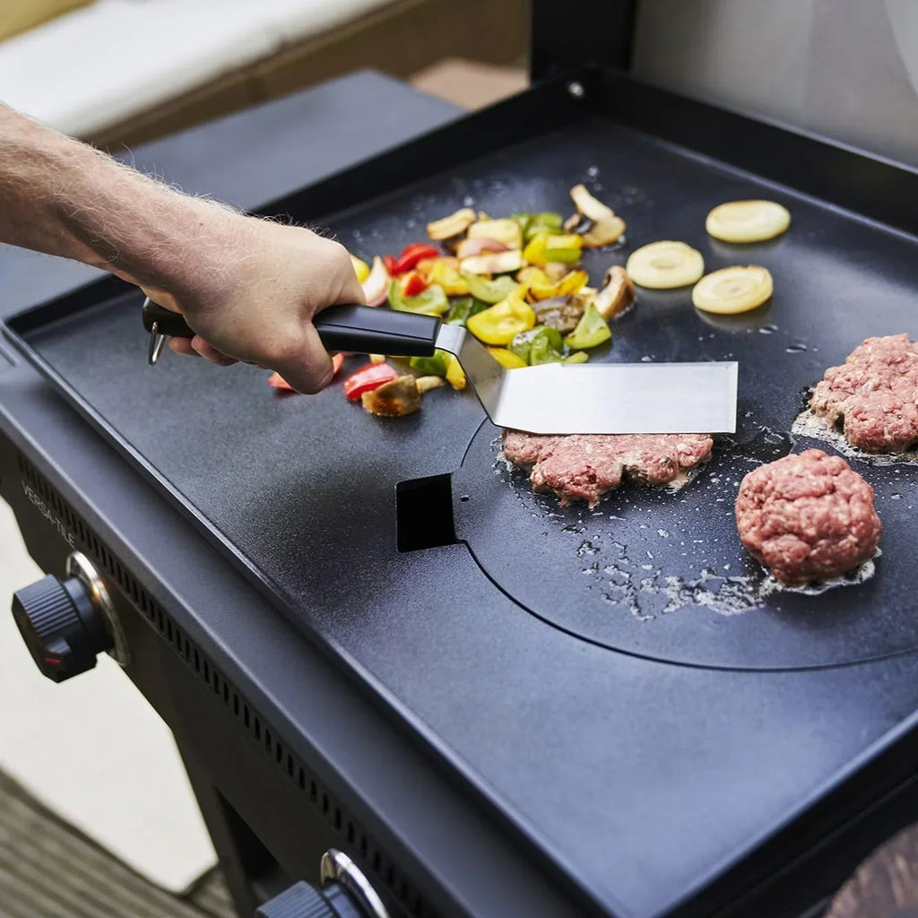 Charbroil Gasgrill Plancha Versa Tile 3en1 Plancha, Parrilla y Horno de pizza, placa de cocción con revestimiento cerámico de 70x50 cm
