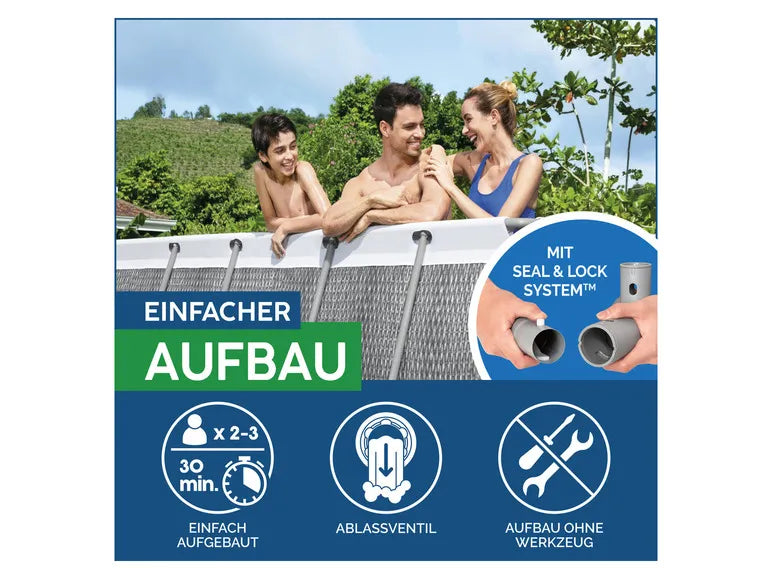 Piscina con estructura Power Steel™ set completo con bomba de filtrado, aprox. L 412 x An 201 x Al 122 cm