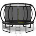 Cama elástica infantil para jardín Devoko Ø 228/305/366/427/488 cm con certificado GS, red de seguridad, forma redonda, escalera y bolsa para zapatos