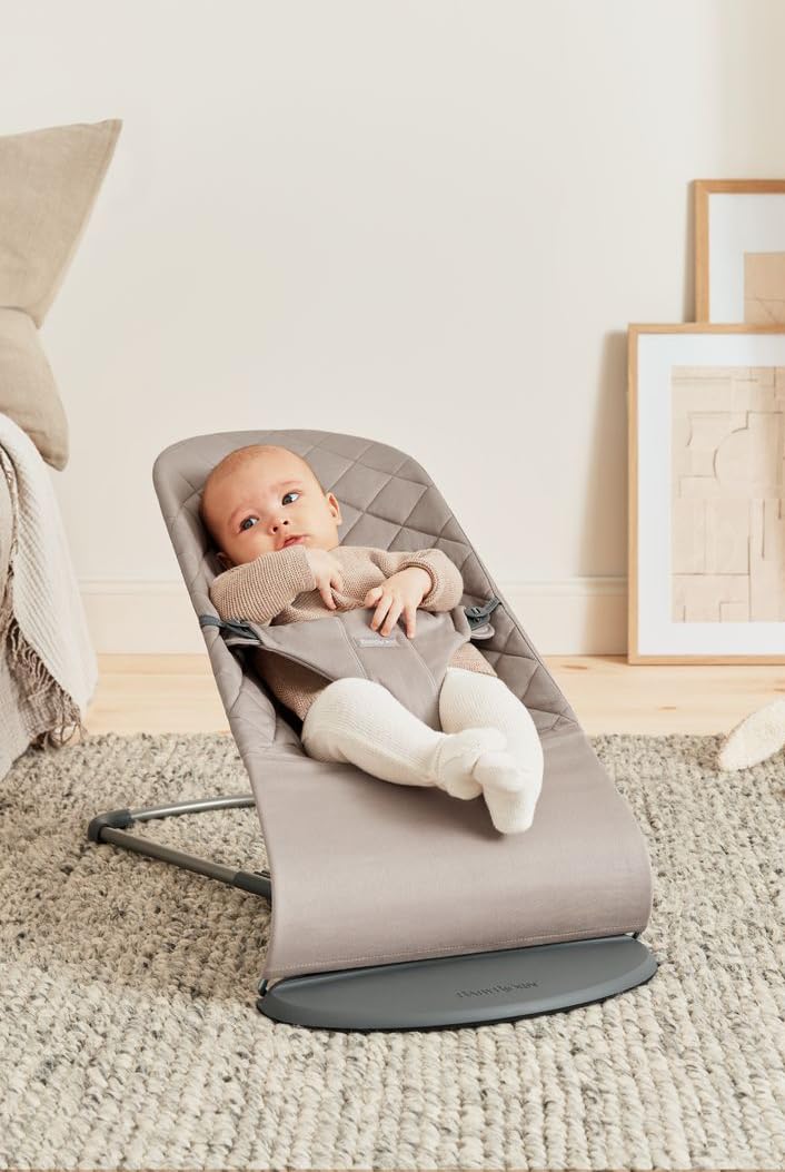 Hamaca BabyBjörn Bliss, Tejido, Acolchado clásico, Gris arena