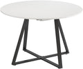 Mesa de comedor Vicco Loyd, blanco/negro, 120 x 120 cm extensible, con función de extensión para un ajuste flexible del tamaño de la mesa
