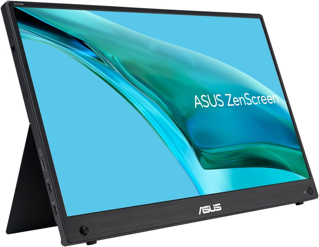 ASUS ZenScreen MB16AHG – Monitor portátil 15,6", FHD 1920 x 1080, Teletrabajo, IPS, 144Hz, USB-C, Mini-HDMI, FreeSync Premium, soporte ergonómico, filtros de luz azul, para portátil y consola