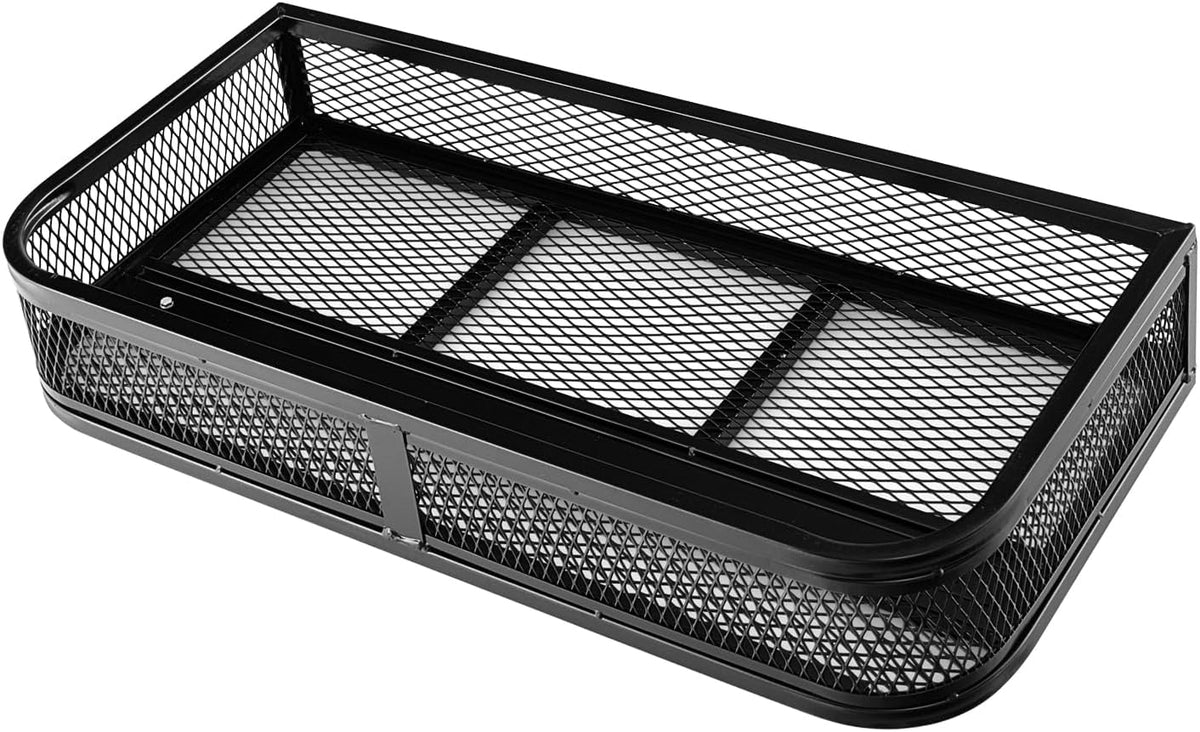 SOARS Cesta de almacenamiento 92 x 44 x 16,5 cm, portaequipajes delantero de metal, recubrimiento en polvo, diseño de malla práctico, carga máxima 25 kg, para vehículo todoterreno