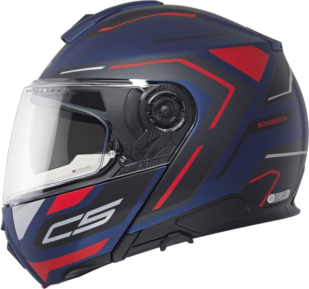 Casco modular Schuberth C5 Omega, azul mate/rojo, M (57)
