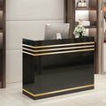 Mostrador de recepción moderno con 2 cajones con cerradura, mesa de caja para comercios, cajeros, recepción, muebles de oficina elegantes para espacios profesionales