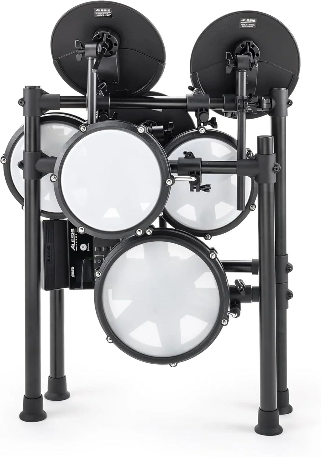 Batería electrónica de 8 piezas Nitro Max Kit, caja de 10 pulgadas de doble zona con parches de malla, Bluetooth, USB MIDI, más de 440 sonidos