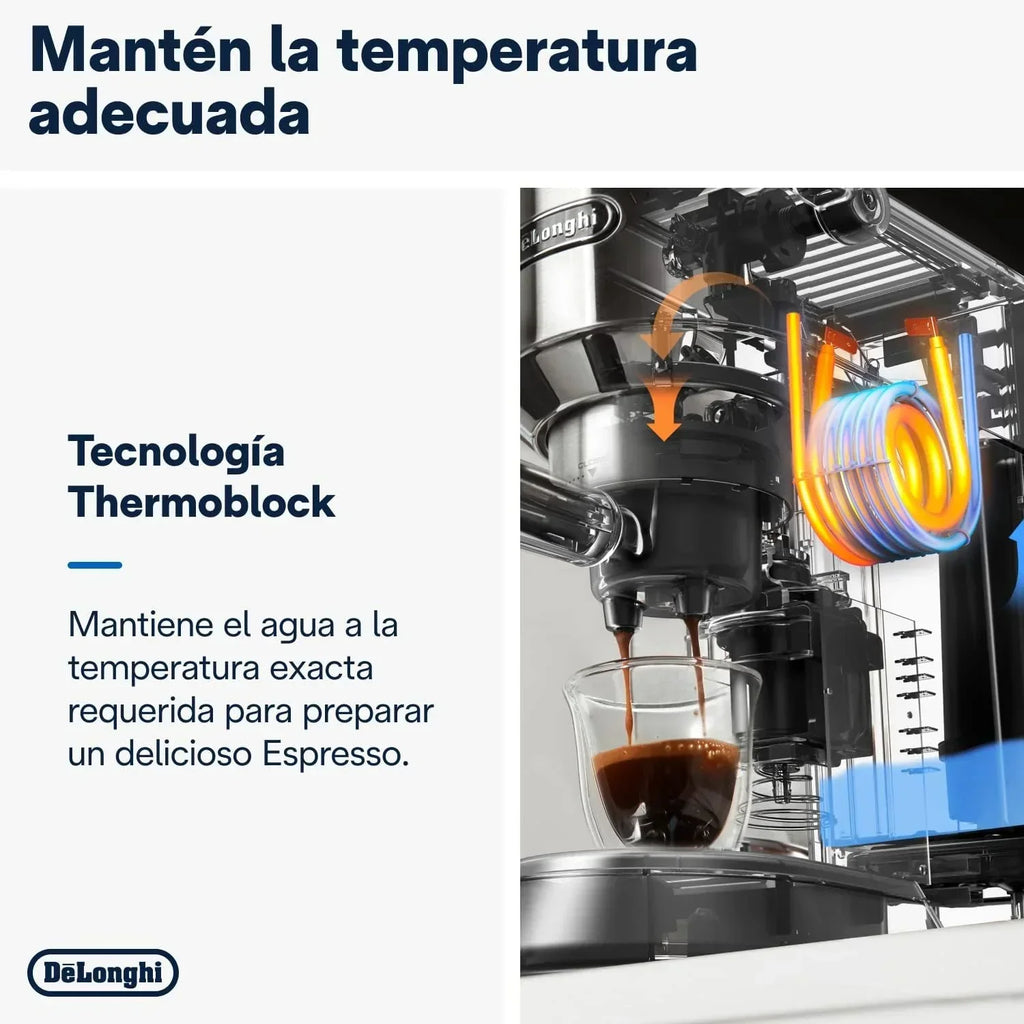 De'Longhi Dedica – Cafetera de bomba de acero inoxidable para café molido o monodosis, espresso y capuchino, depósito de 1,3 litros, sistema antigoteo, modelo EC685.M, color metal