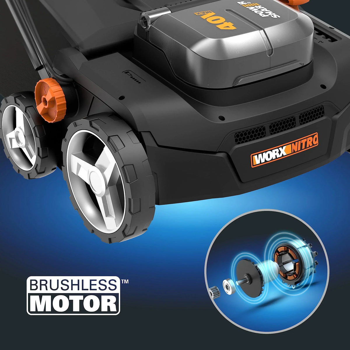 WG855E.9 Escarificador y aireador de césped a batería 40 V, plataforma de corte de 36 cm, saco de recogida, sin batería ni cargador