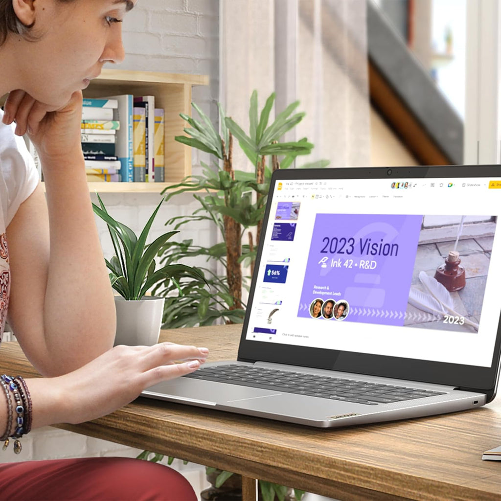 Lenovo IdeaPad Slim 3 Chrome 14M868 - Ordenador portátil 14'' FHD (MediaTek Kompanio 520, RAM 8GB, SSD 128GB, GPU Arm Mali-G52 2EE MC2, Chrome OS) Teclado AZERTY francés - Azul