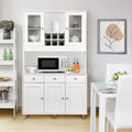 VOWNER Armario Aparador de Cocina/Buffet, 100L x 38An x 181Al cm, Mueble Auxiliar de Almacenaje, 5 Puertas y 5 Estantes Ajustables, Blanco