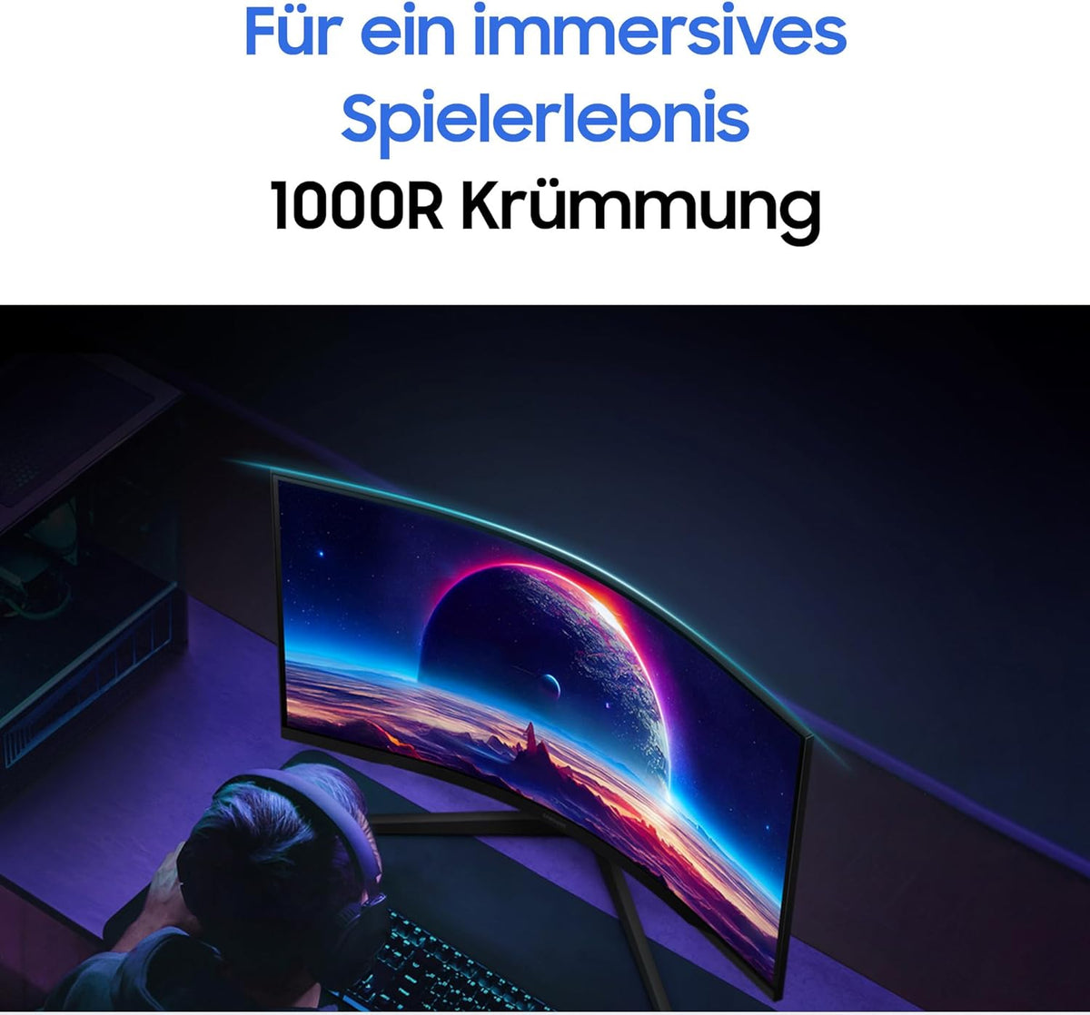 Monitor Samsung Gaming Odyssey G55C de 32'' Negro 165Hz 1ms 2560x1440 VA Curvo 1000R 2500:1 300cd/m² HDR10 HDMI DisplayPort AMD FreeSync Base inclinable