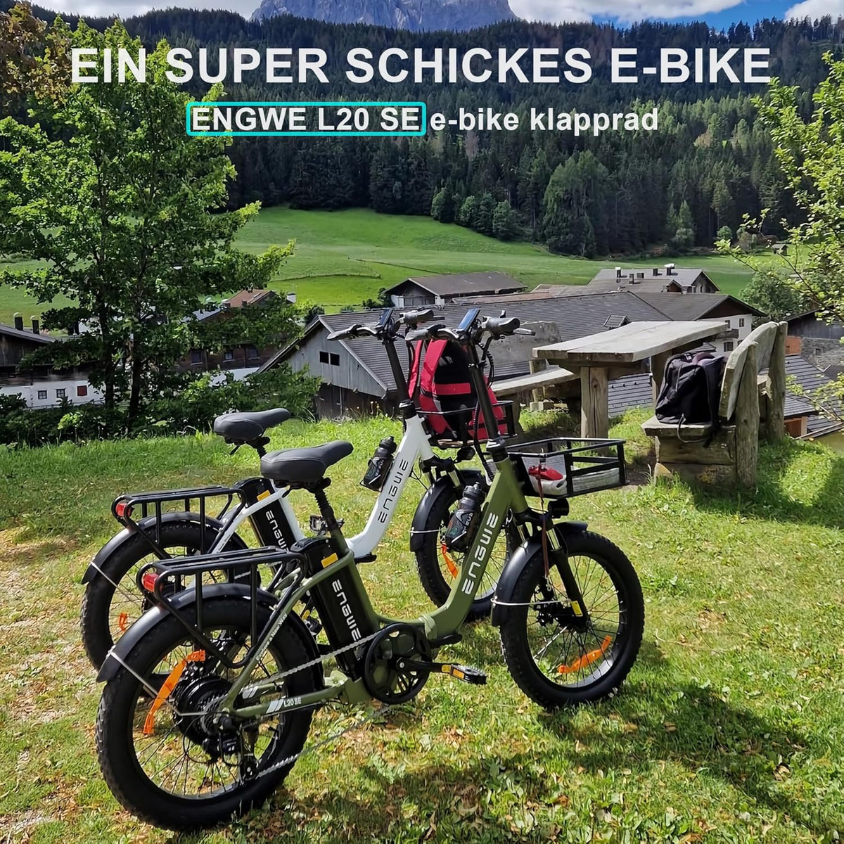 Bicicleta eléctrica plegable ENGWE de 20 pulgadas con batería de 36V 15.6Ah hasta 115KM | con cesta, 20x3.0 pulgadas, motor trasero de 250W, cambio de 7 velocidades, bicicleta eléctrica urbana para mujer y hombre