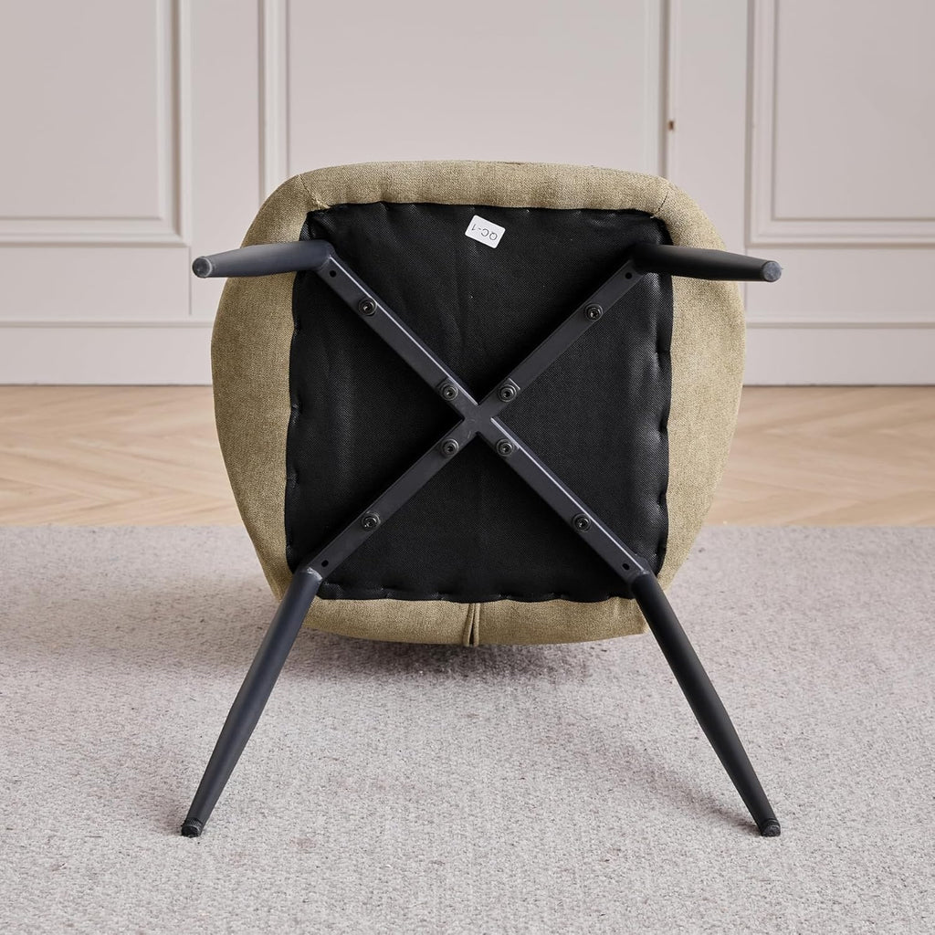 Juego de mesa de comedor y sillas, mesa de comedor redonda de 100 cm y 4 sillas modernas de lino, para comedor, cocina, sala de estar (oscuro + verde)
