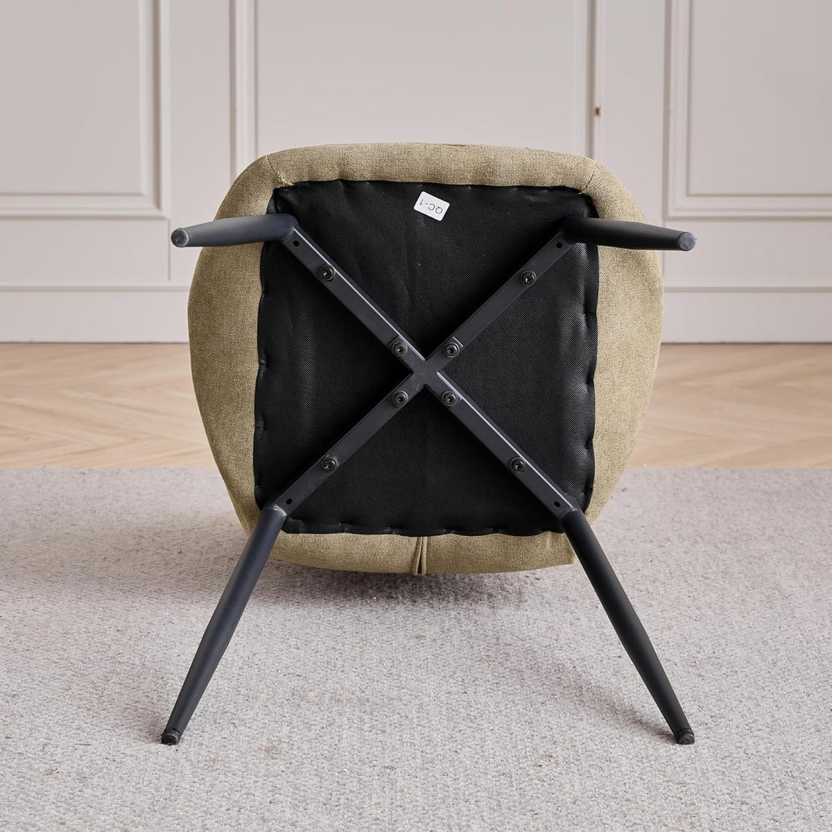 Juego de mesa de comedor y sillas, mesa de comedor redonda de 100 cm y 4 sillas modernas de lino, para comedor, cocina, sala de estar (oscuro + verde)