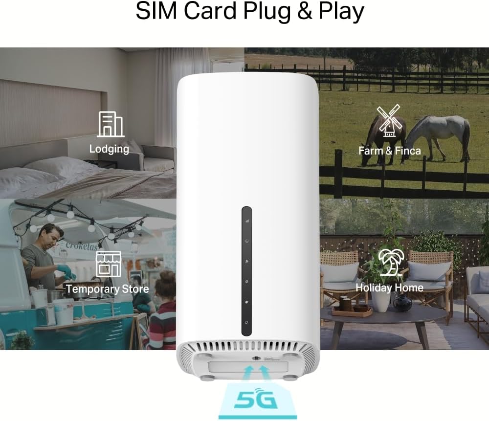 Router LTE inalámbrico TP-Link Archer NX200, router 5G para tarjeta SIM, Wi-Fi 6 de doble banda AX1800, 3 puertos Gigabit, MU-MIMO, gestión mediante web y aplicación, Plug-and-Play