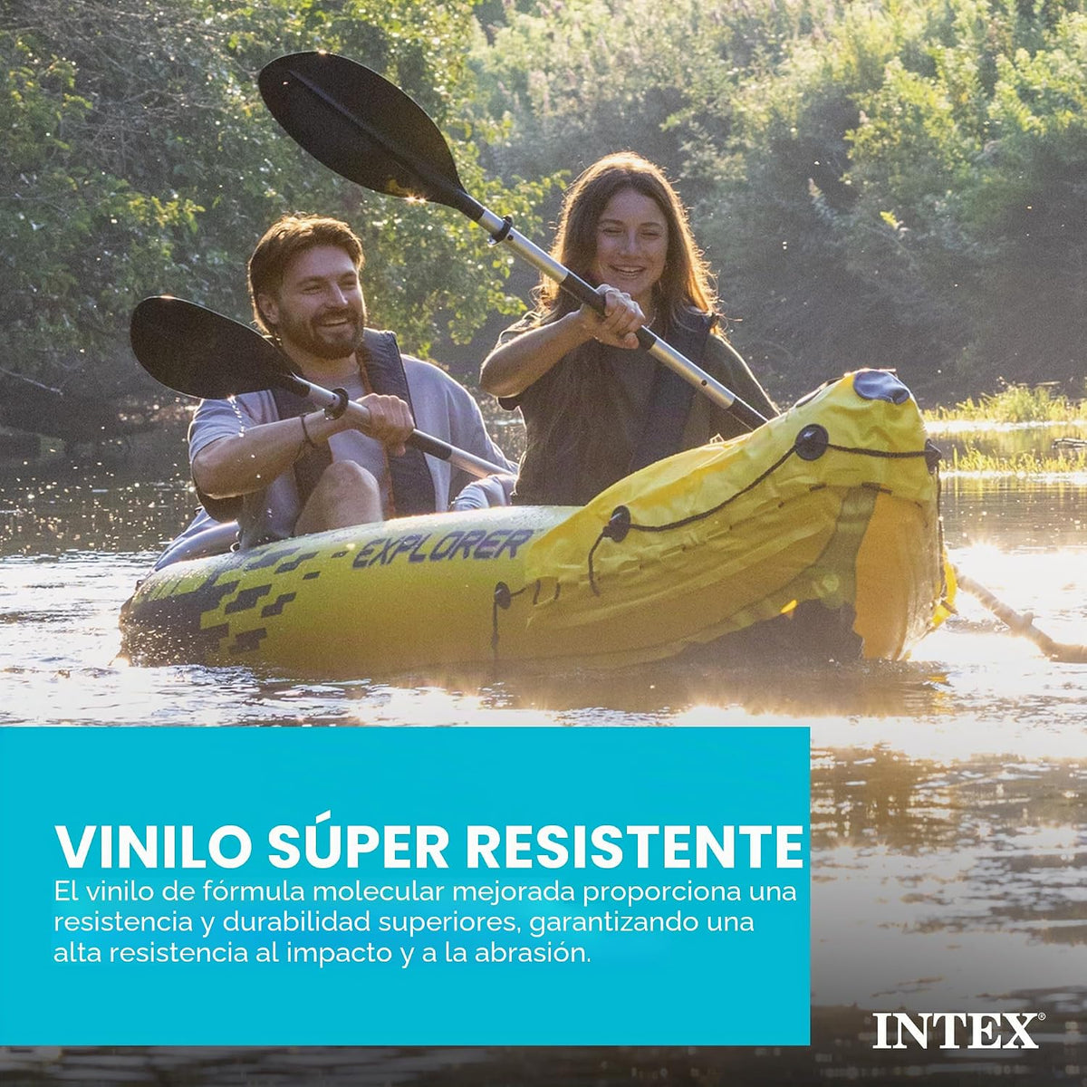 Kayak Intex Explorer K2, set de kayak inflable para 2 personas con remos de aluminio y bomba de aire de alto flujo