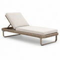 Tumbona estructura de aluminio hilo de poliéster beige 200x75x40 cm