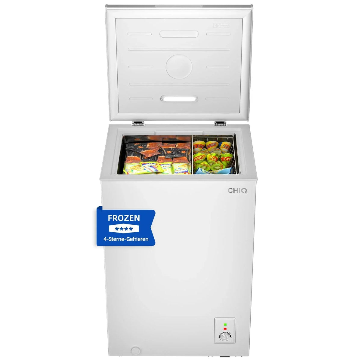Arcón congelador FCF98DE de 99 litros, de libre instalación, con función de congelación rápida, iluminación LED y compartimento congelador de 4 estrellas