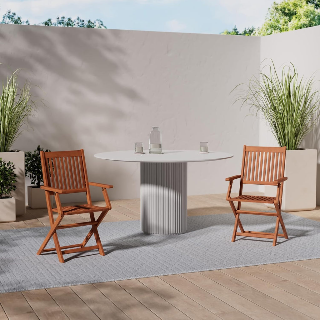 Casaria Set de 4 sillas de jardín Sydney, madera de acacia certificada FSC®, silla plegable, respaldo alto, sillón de jardín plegable