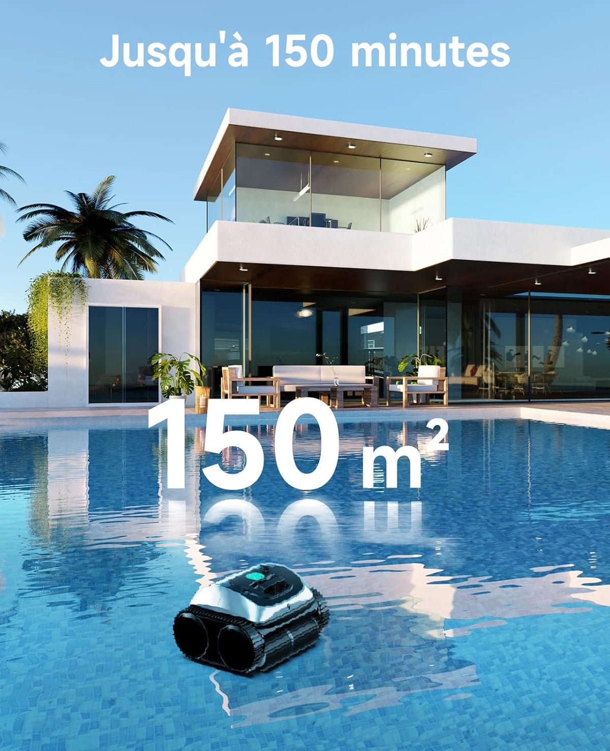 WYBOT C1 Robot limpiafondos para piscinas, fondo y paredes, 150 min, aspiradora de piscina con planificación inteligente de rutas, limpieza totalmente automática del suelo, limpieza rápida de 150 m² (verde y blanco)