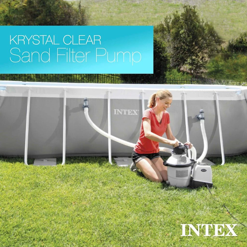 Bomba de filtro de arena Intex 2100 GPH para piscinas sobre suelo 2025 con aspirador automático