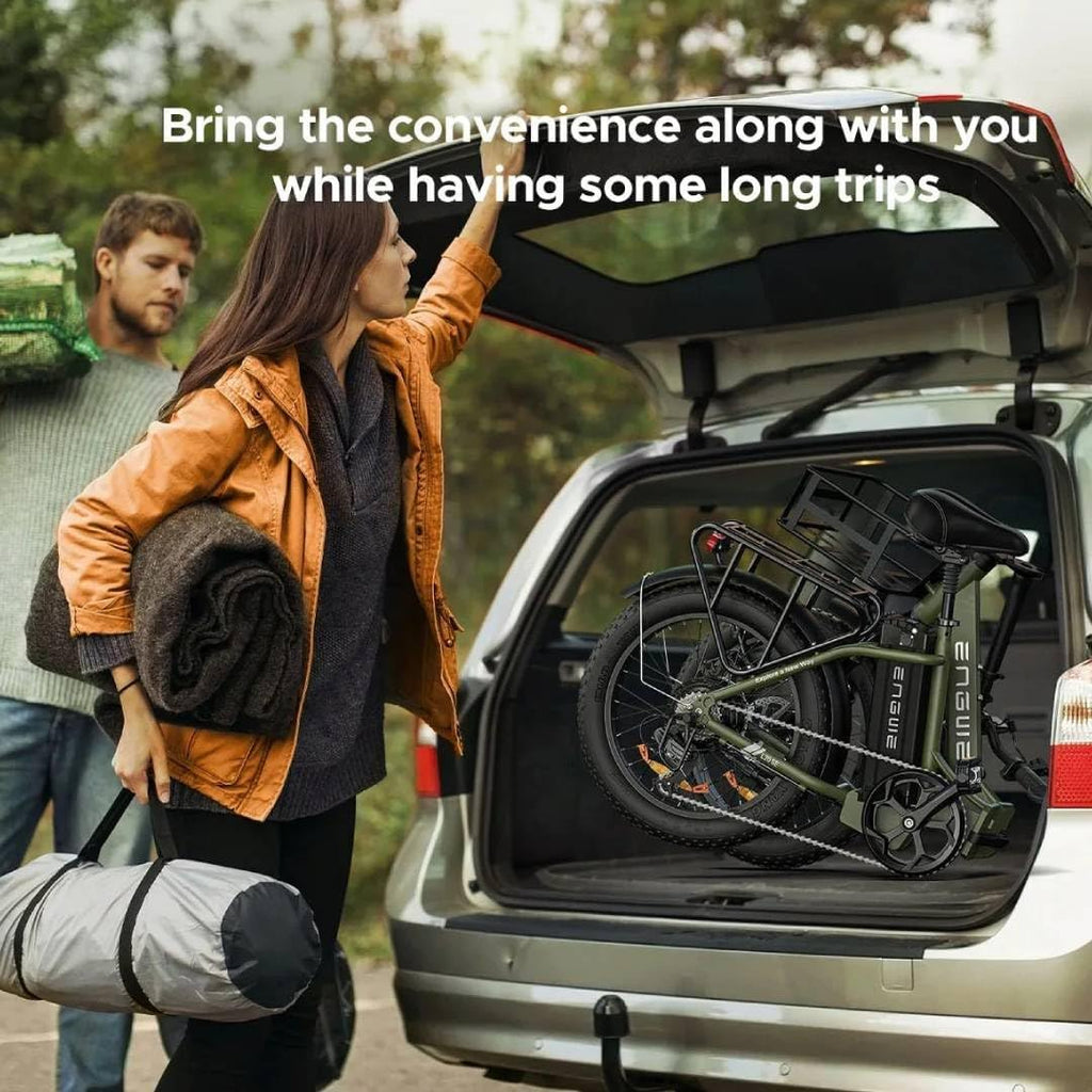 Bicicleta eléctrica plegable ENGWE de 20 pulgadas con batería de 36V 15.6Ah, hasta 115 km | con cesta, 20x3.0 pulgadas, motor trasero de 250W, cambio de 7 velocidades, bicicleta eléctrica urbana para hombres y mujeres