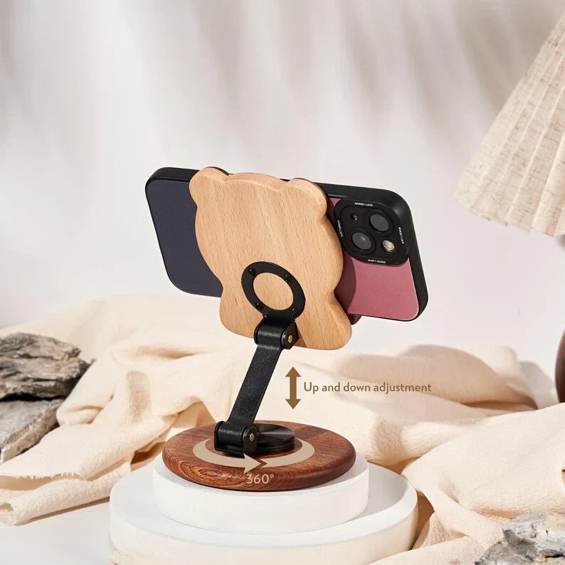 Soporte de madera para teléfono, capibara, tallado a mano, decoración de mesa, regalo