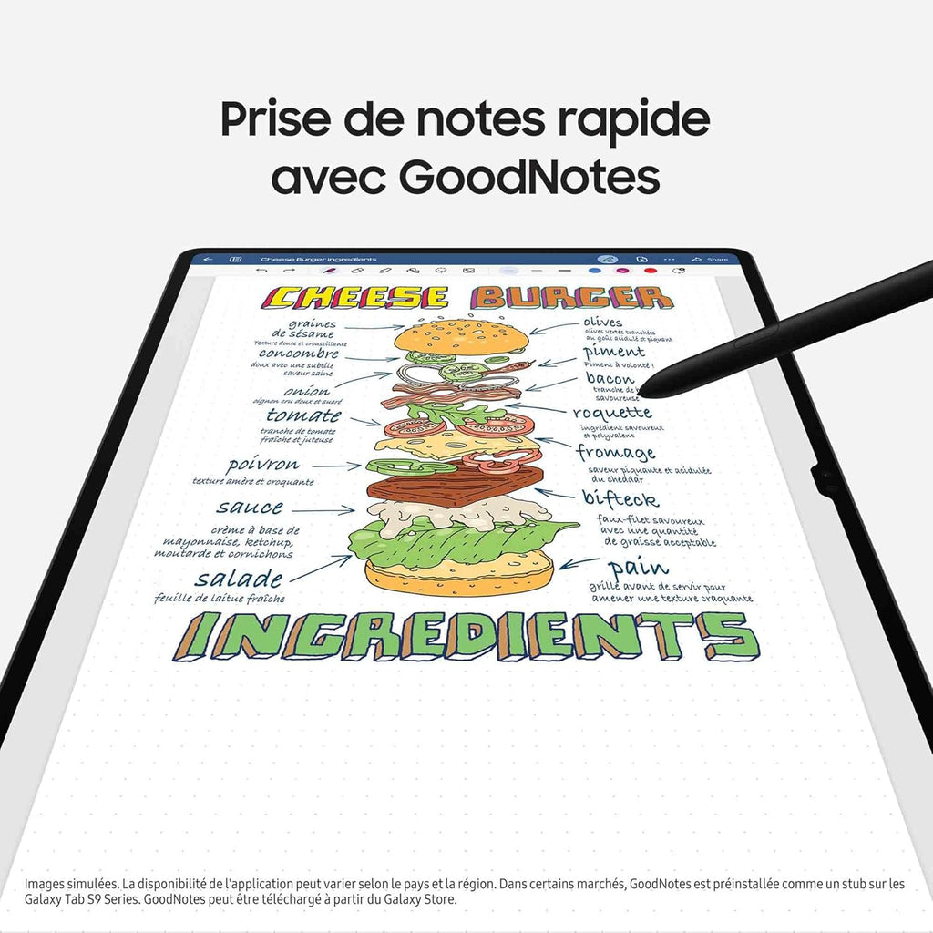 Tablette Android Samsung Galaxy Tab S9+, 12,4", 256 Go de stockage, lecteur MicroSD, Wi-Fi, S Pen inclus, anthracite, chargeur secteur rapide 25 W inclus, exclusivité Amazon version FR