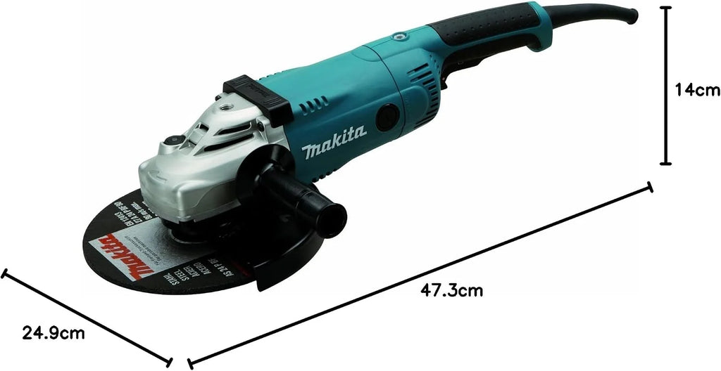Makita Szlifierka kątowa 230 mm, 2200 W, niebieska, bez walizki, bez tarcz diamentowych
