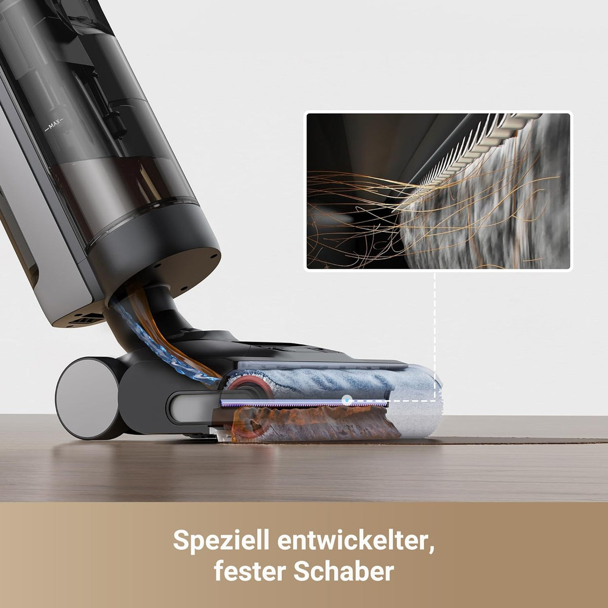 Aspiradora en seco y húmedo DREAME H12 Pro Ultra, limpieza de cepillo a 60 °C, secado con aire caliente de 30 min, autolimpieza con rascador fijo, potencia de succión de 16.000 Pa, limpieza de doble borde, detección y ajuste inteligentes